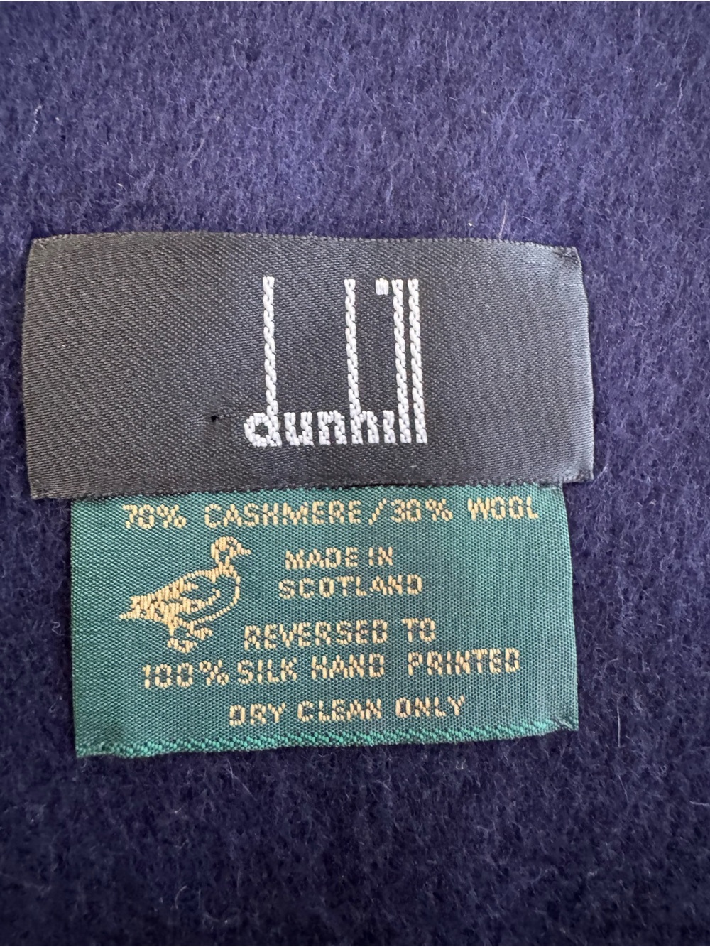 Vintage Dunhill Reversible Cashmere Silk Scarf - Picture 2 of 16